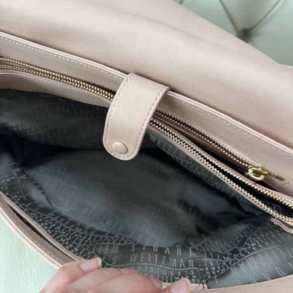 NWT Stuart Weitzman Lamb Leather Studded Bag Shoulder Strap Large - Picture 8 of 13